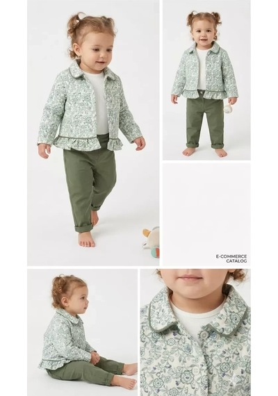 Veraura Lifestyle 6-24 Ay Ceketli Keten Pantolonlu 3lü Bebek Takımı Yeşil