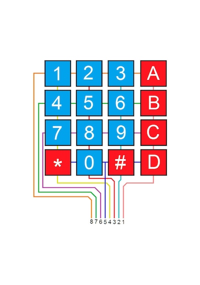 4 x 4 Matrix Membran Keypad 16 Buton Tuş Takımı Keyboard Klavye Alarm Şifre Kilit Röle Kontrol
