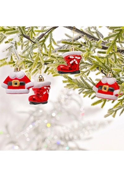 Asılabilir Yılbaşı Yeniyıl Ağacı Süsü Noel Baba Kıyafetleri Christmas New Year Santa Clothes Ornaments