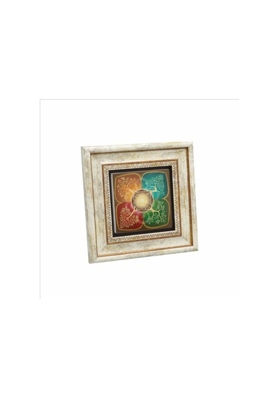4 Mevsim Ağaç Baskılı Taş Tablo 20x20
