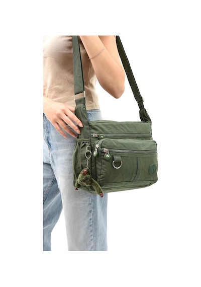 Çapraz Askılı Ultra Hafif Çok Cepli Bayan Omuz Çantası Yeşil Model: 571-6d - Yeşil