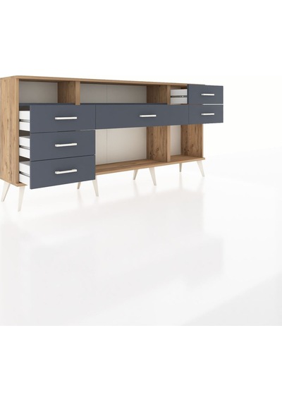 Arges Konsol 2 Raflı 6 Çekmeceli 176x30x83 Çam-antrasit/antrasit Antrasit/antrasit Arges Konsol 2 Raflı 6 Çekmeceli 176x30x83 Çam-antrasit/antrasit Antrasit/antrasit