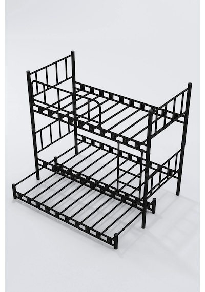 Argimo Zambak Yavrulu Metal Siyah Ranza Ve Karyola 90x200