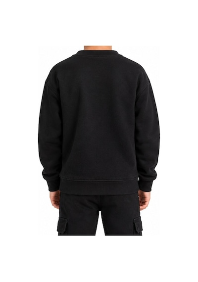 TOMMYLIFE Tommy Life Erkek Garson Bisiklet Yaka Siyah Sweatshirt -11322
