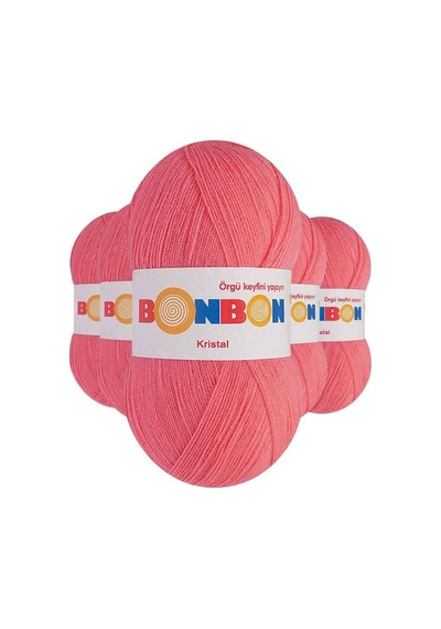 5 Adet Kristal El Örgü Lif İpi Pembe 98230 - Bonbon Mudanis