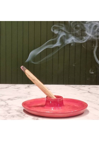 Gree Era Seramik Palo Santo Tütsülük - Tabak Kırmızı-2253