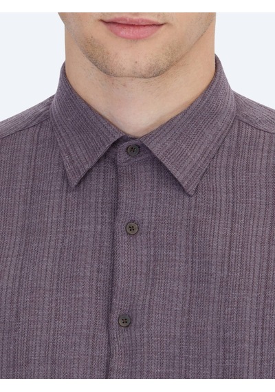 Kip Mürdüm Çizgili Regular Fit Dokuma Casual Gömlek Mürdüm Kip Mürdüm Çizgili Regular Fit Dokuma Casual Gömlek Mürdüm