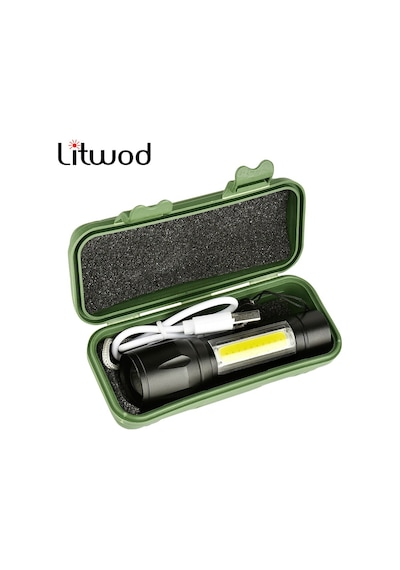 2500 Lumens + 5w Cob Led Usb Lion Şarjlı Ultra Güçlü Q5 Xpe Su Ge Çok Renkli
