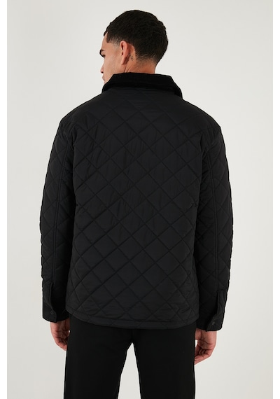 Buratti Kapitoneli Regular Fit Kadife Detaylı Erkek Mont 497Leroy Siyah