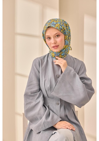 Silk Home Soft Eşarp 73091-20 Füme, Sarı, Bebe Mavi