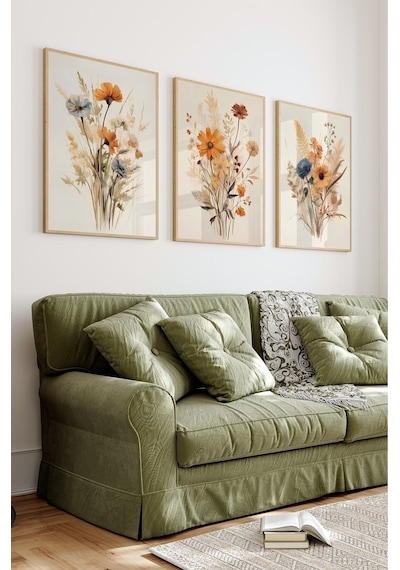 Ahşap Çerçeveli Mdf Tablo Seti Salon Ve Oturma Odası Için Çt3087 42 X 62
