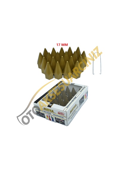 A Kalite Mefsa Bijon Kapağı Sivri 17 Mm Altın Sarı 20 Li Set