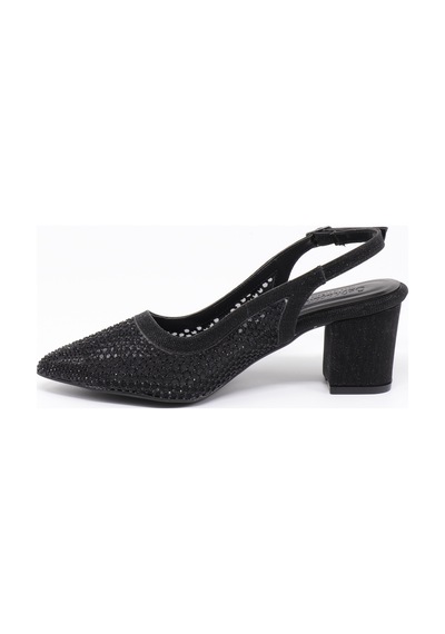 Nesilshoes Nesil Shoes Özma 4045 Siyah Topuklu A. Açık Kadın Ayakkabı