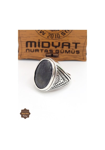 Lapis Lazuli Taşlı Motifli 925 Ayar Gümüş Erkek Yüzük 201024918 Gümüş