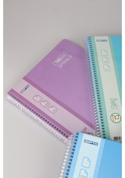 Orjinal Gıpta Spiralli 100 Yaprak Kareli A4 Defter Tek Adet Dekomus Cep Defteri Hediyeli 124-Pembe