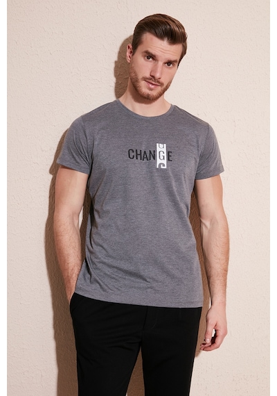 Buratti Pamuklu Slim Fit Bisiklet Yaka Erkek T Shirt 541Change24 Antrasit
