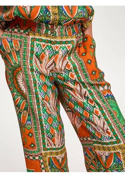 Faik Sönmez Resort Tropik Desen Wide Leg Fit Viskon Pantolon S26pnt037 Us26pnt037100 Çok Renkli Faik Sönmez Resort Tropik Desen Wide Leg Fit Viskon Pantolon S26pnt037 Us26pnt037100 Çok Renkli
