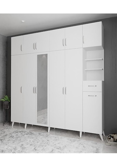 Açelya Portmanto Vestiyer Beyaz  M9- 208 cm
