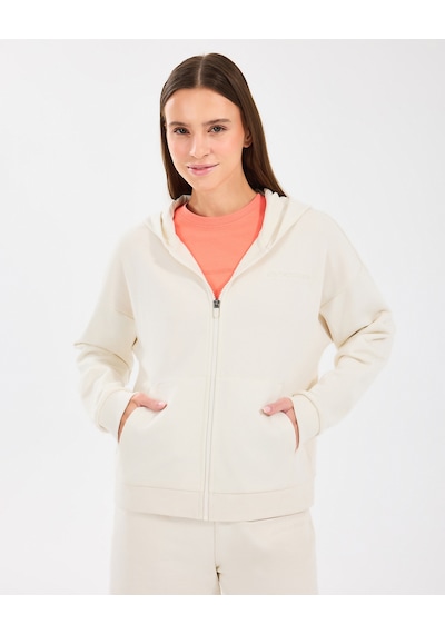 Skechers W Essential Full Zip Sweatshirt Kadın Offwhite Sweatshirt S242117-102 Beyaz
