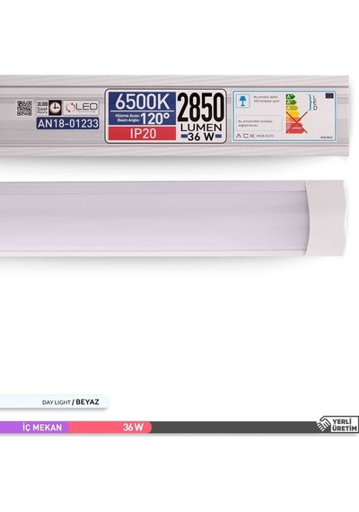 ACK Venüs LED Bant Armatür 6500K Beyaz Işık 36W 1205mm Beyaz
