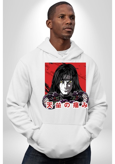 Orochimaru Anime Kadın Erkek Beyaz Kapüşonlu Sweatshirt Hoodie Beyaz