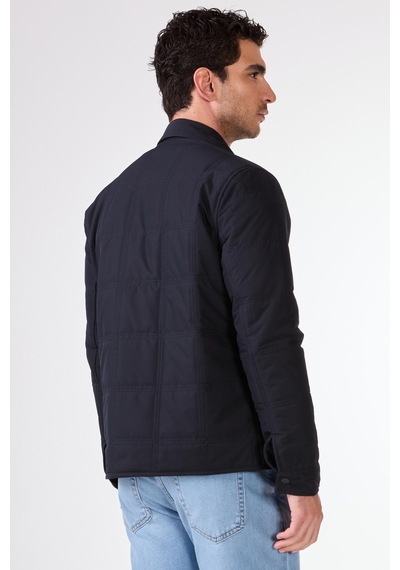 Dufy Lacivert Kapitone Erkek Mont - Slim Fit Lacivert