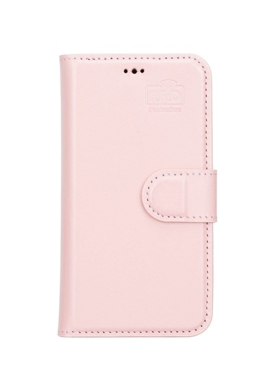 Apple Uyumlu  iPhone 13 Mini Deri Cüzdanlı Kılıf Nu2 Pembe