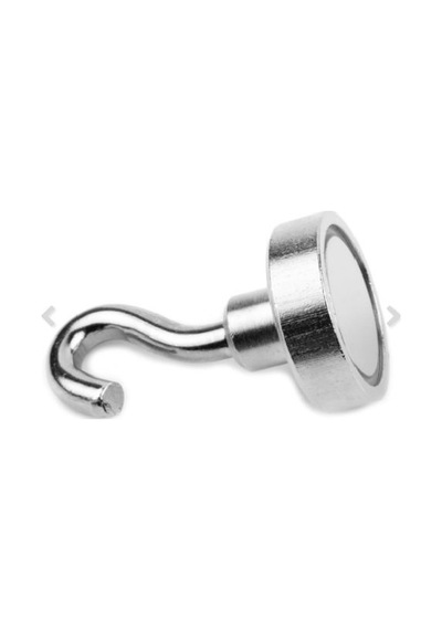 20mm Kancalı Pot Mıknatıs - 1 Adet Güçlü Neodyum Askı Kanca Mıknatıs Manyetik Kanca Askı