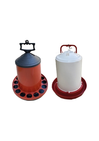 Fakiroğlu Tavuk Suluğu 10 Litre Yemlik Ve 12 Litre Tavuk Suluğu Yeşil Kırmızı Mavi