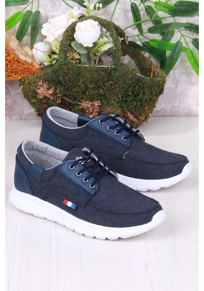 Fort Dks 020 Hafif Rahat Keten Sneaker Erkek Ayakkabı Mavi