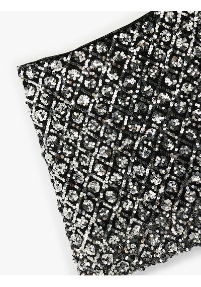 Koton Pullu Payetli Slim Fit Mini A Kesim Abiye Etek Siyah Desenli 6wak70001fk Siyah Desenli Koton Pullu Payetli Slim Fit Mini A Kesim Abiye Etek Siyah Desenli 6wak70001fk Siyah Desenli