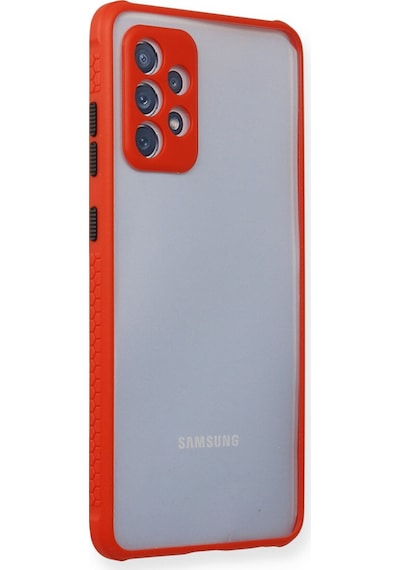 Samsung Galaxy  Uyumlu,  A72 Kılıf Miami Şeffaf Silikon - Kırmızı