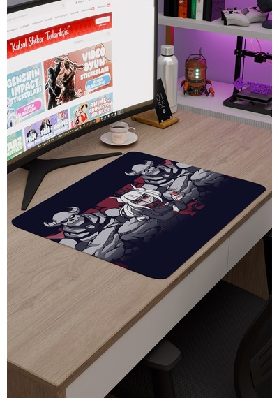 Helltaker Kaymaz Dikişli Kauçuk Oyuncu Mousepad V3 - 48x40 Xl Gaming Mouse Pad Fare Altlığı
