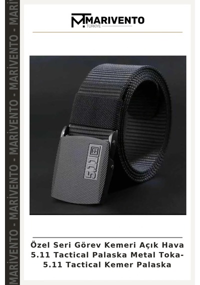 Marivento Özel Seri Görev Kemeri Açık Hava 5.11 Tactical Palaska Metal Toka- 5.11 Tactical Kemer Palaska Çok Renkli