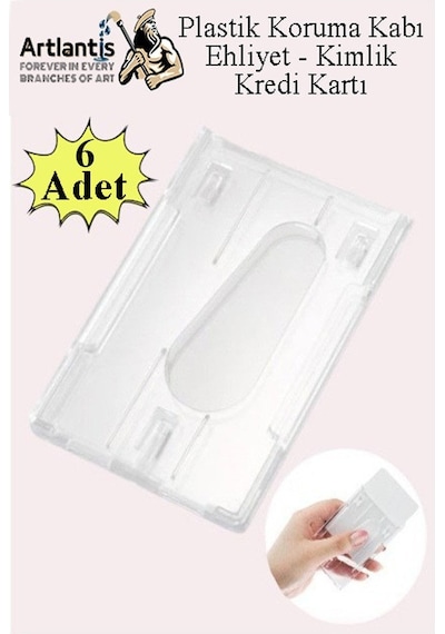 Şeffaf Kart Kılıfı Kimlik Ehliyet Kredi Kartı Koruyucu 6 Adet Pvc Plastik Kart Koruma Kabı