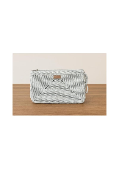 Ada Kostüm Tasarım Celeste Gümüş Gri Clutch Çanta Astarlı