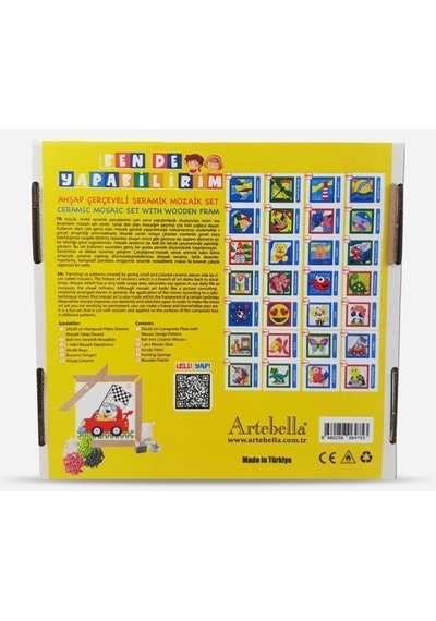24 I Çocuk Ahşap Çerçeveli Seramik Mozaik Set 20x20 Cm
