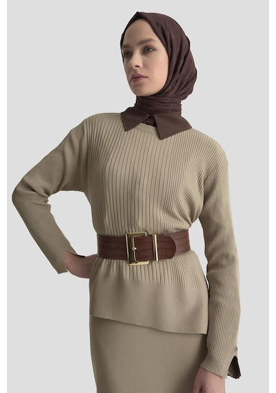 Armine Trend Asimetrik Kesim Çizgi Detaylı Etekli Triko İkili Takım Sütlü Kahve 25ytd6119 Armine Trend Asimetrik Kesim Çizgi Detaylı Etekli Triko İkili Takım Sütlü Kahve 25ytd6119
