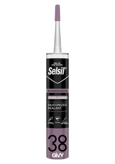 Selsil Silikonize Mastik Beyaz 500gr, Boyanabilir Akrilik Dolgu, Iç Ve Dış Cephe Uygulamaları Için