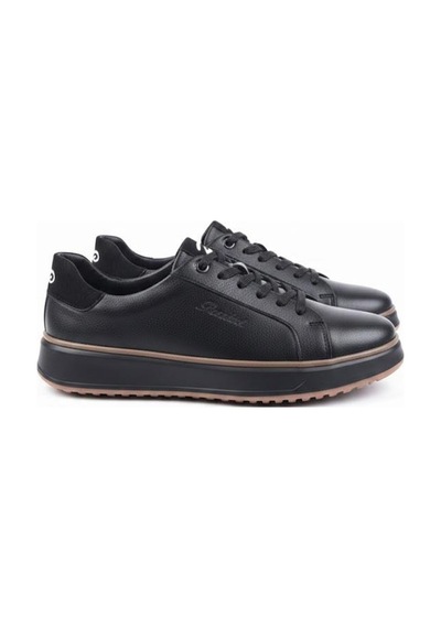 Pepita M643 Rahat Hafif Günlük Sneaker Hakiki Deri Erkek Ayakkabı Siyah