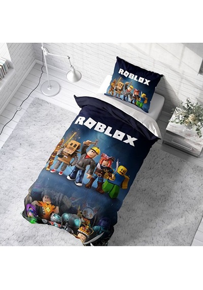Roblox Çocuk Yastıklı Nevresim Takımı Çarşafsız Renkli