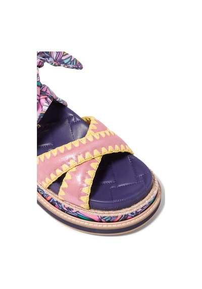 Kurt Geiger Orson Cross Scarf %100 Süet Lüks Tasarım Düz Kadın Sandalet Çok Renkli