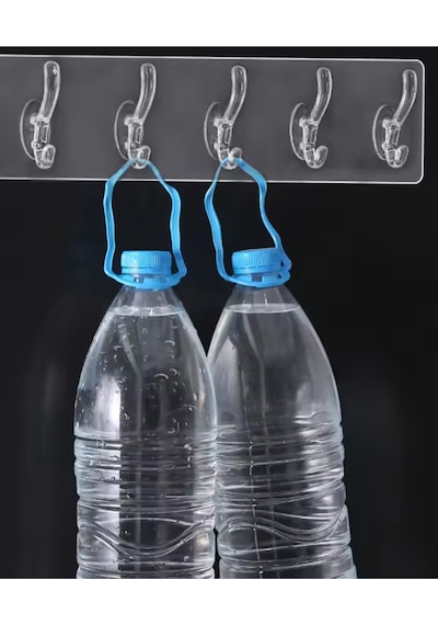 Combo 6'lı Kendinden Yapışkanlı Güçlü Şeffaf Askılık - Kapı Arkası Mutfak Duvar Banyo Askılığı Gri Diğer