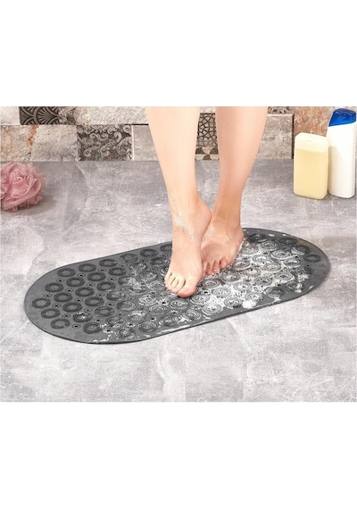 Massage Bath Mat Masajlı Vantuzlu Banyo & Duş Kaydırmazı Paspası Antrasit Gri