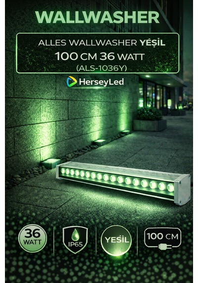 Alles Wallwasher Yeşil 100 Cm 36 Watt 220v Yeşil