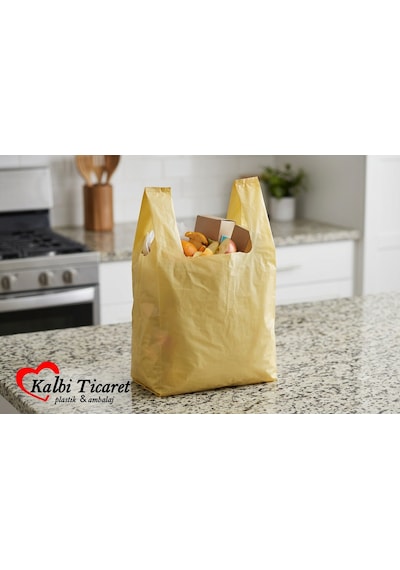 Kalın Sarı Poşet Büyük Boy 1 Kg Market Manav Poşeti 30x60 Cm Çöp Poşeti Atlet Poşet