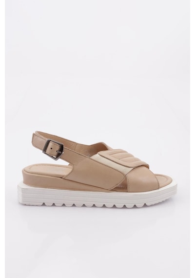 Dgn 30005 Kadin Kalin Çapraz Bantli Sandalet 30005-2108-R0152 Bej