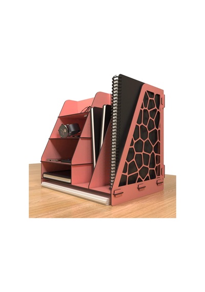 Design Voronoi Masaüstü Organizer Düzenleyici A4 Evrak Rafı Tek Renk