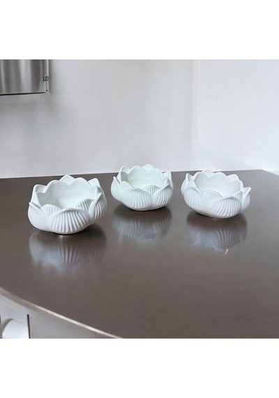 Bernami Mumluk Şamdanpinterest 3 Lü Lotus Çiçeği & Dekoratif Mumluk & Hediyelik Eşya & Tealight Mumluk & Dekor Süs & Alçı Mumluk Diğer