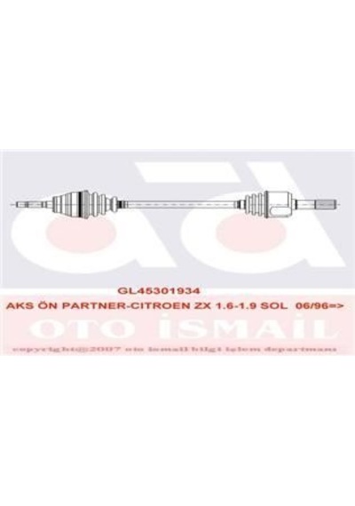 GKN GLANZER 301934 AKS SOL PARTNER / BERLINGO 1.9D